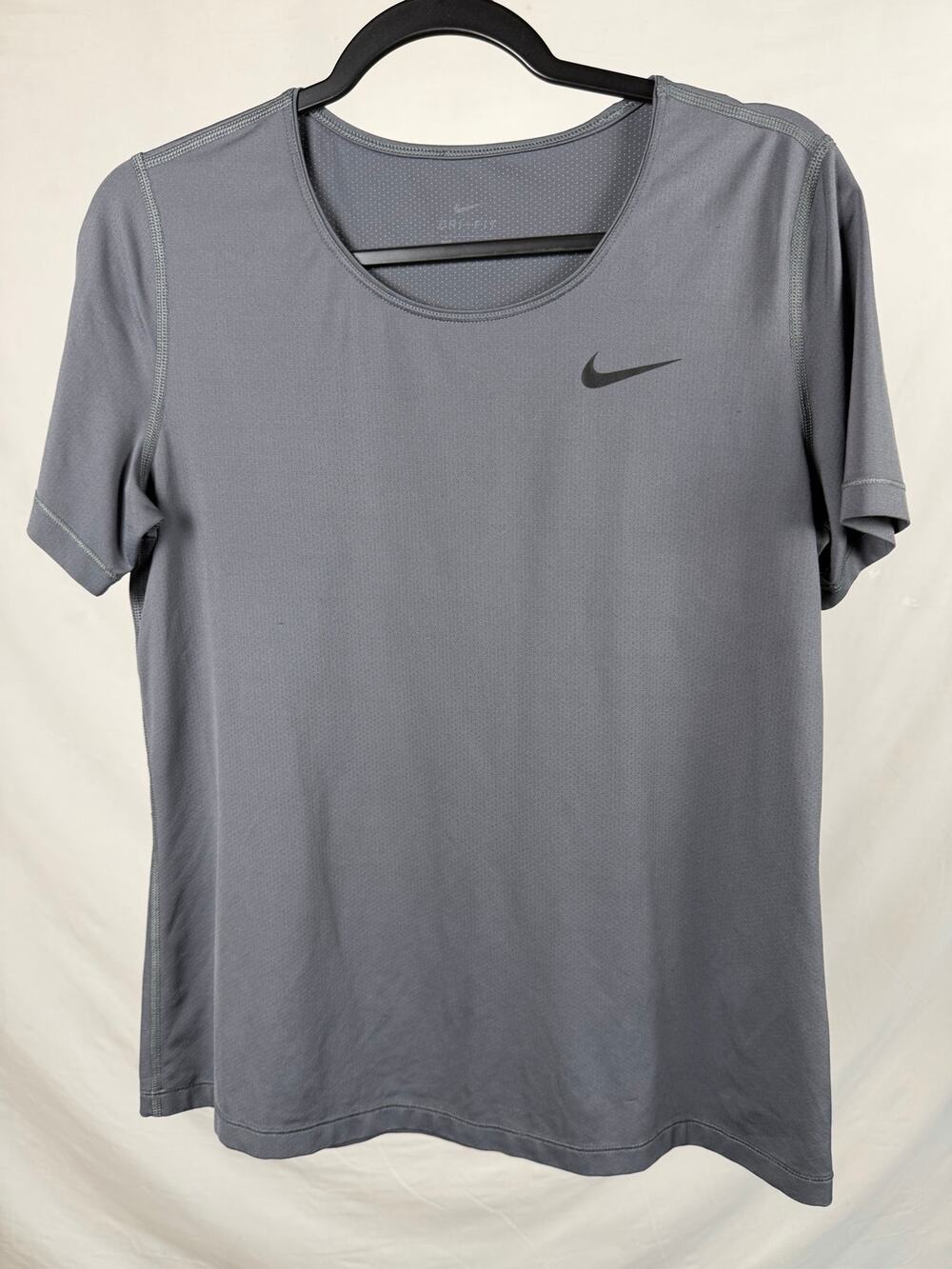 Nike Gray Dri-Fit Activewear Short Sleeve Athletic T-Shirt Size L